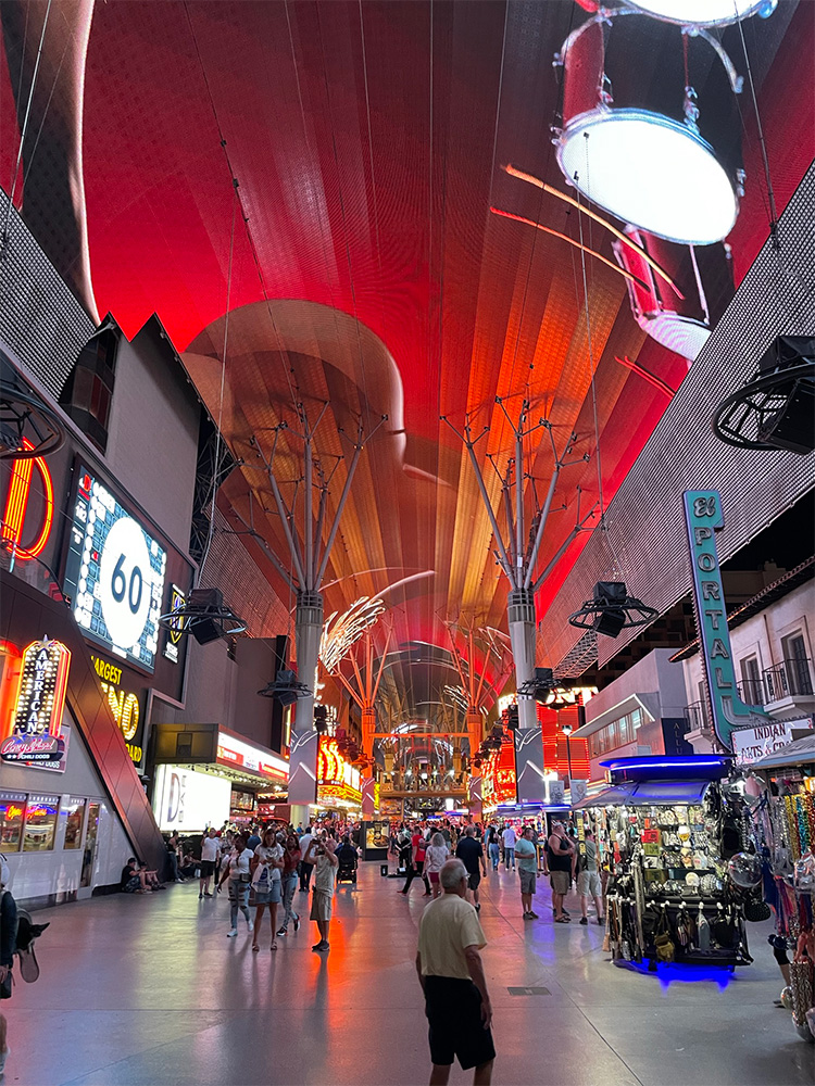 Walking around old Las Vegas through Fremont Street Experience