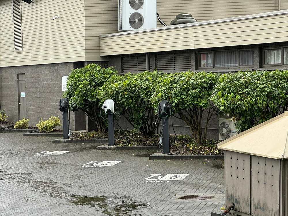 Bornes de recharge dans un hôtel en Nouvelle-Zélande