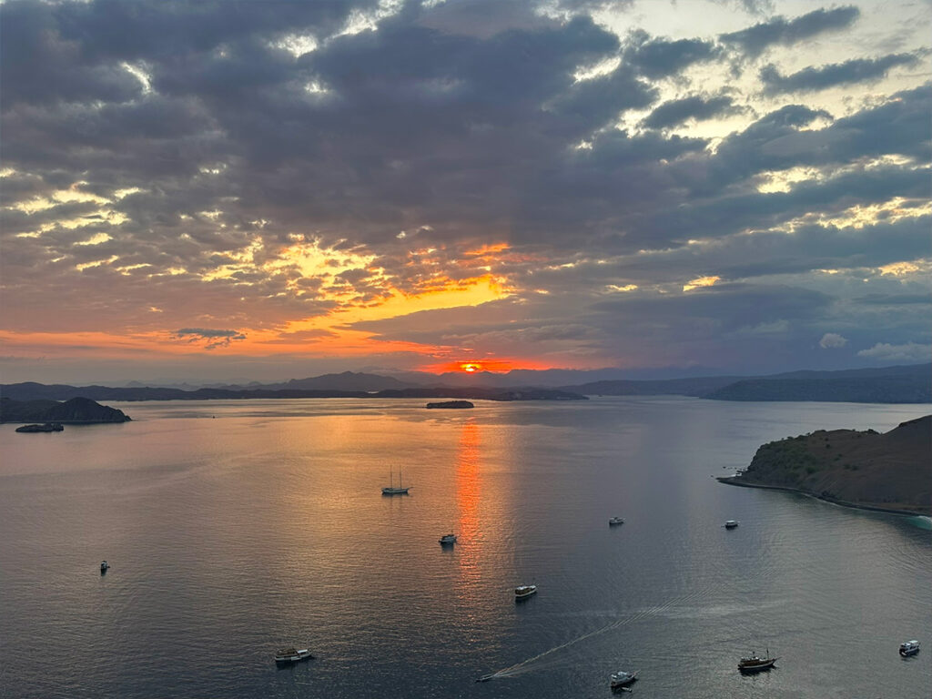 Watching the sunrise from Padar Island