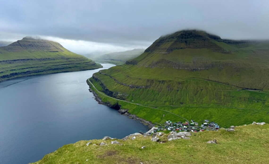 Hvíthamar Viewpoint on Eysturoy short hike, huge fjord view